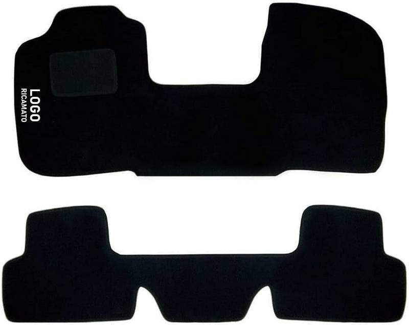 Rebeca Shop® Kompatible Auto-Fußmatten | Passgenaue Fußmatten | aus schwarzem Teppich | Gesticktes Logo mit Absatzschoner und Clips zur Befestigung | Innenzubehör (mehrfach) von Rebeca Shop