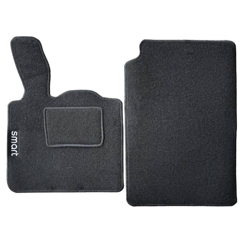 Rebeca Shop® Kompatible Fußmatten für Smart W451 vorne, Paar Teppichmatten (Smart 2Serie W451, Schwarz) von Rebeca Shop