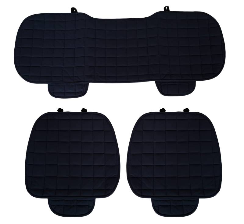 Rebeca Shop 3 Universal-Autositzbezüge | Sitzschutz 2 vorne und 1 hinten | Protector Comfort Automotive Innenkissen (schwarz) von Rebeca Shop