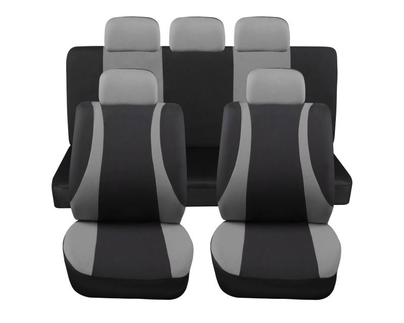 Rebeca Shop Universal-Autositzbezüge LS10 | Komfortables Vorder- und Rücken-Set | Schutz für kleine mittelgroße Sitze | kein Suv (Grau) von Rebeca Shop