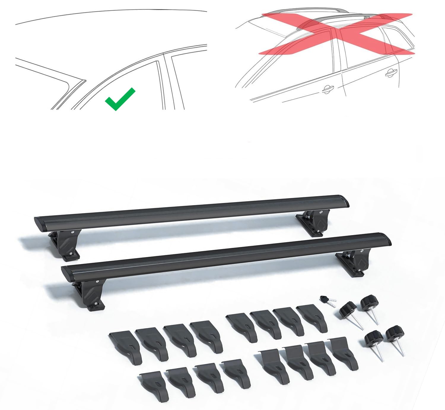 Rebeca Shop Universal-Dachträger für alle Arten von Autos, wählen Sie im Menü das passende Modell (LS5502-LS5503 für glattes Dach, 140 cm für glattes Dach LS5503) von Rebeca Shop