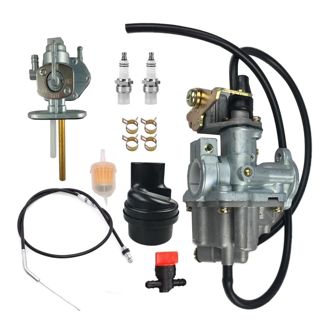 Rebuiman LT50 Vergaser mit Gaszug/Luftfilterkasten, passend für Suzuki Quadrunner 50 LT50 1983–1987 ATV Vergaser Rebuiman LT50 Vergaser mit Gaszug/Luftfilterkasten, passend für Suzuki Quadrunner 50 LT50 1983–1987 ATV Vergaser von Rebuiman