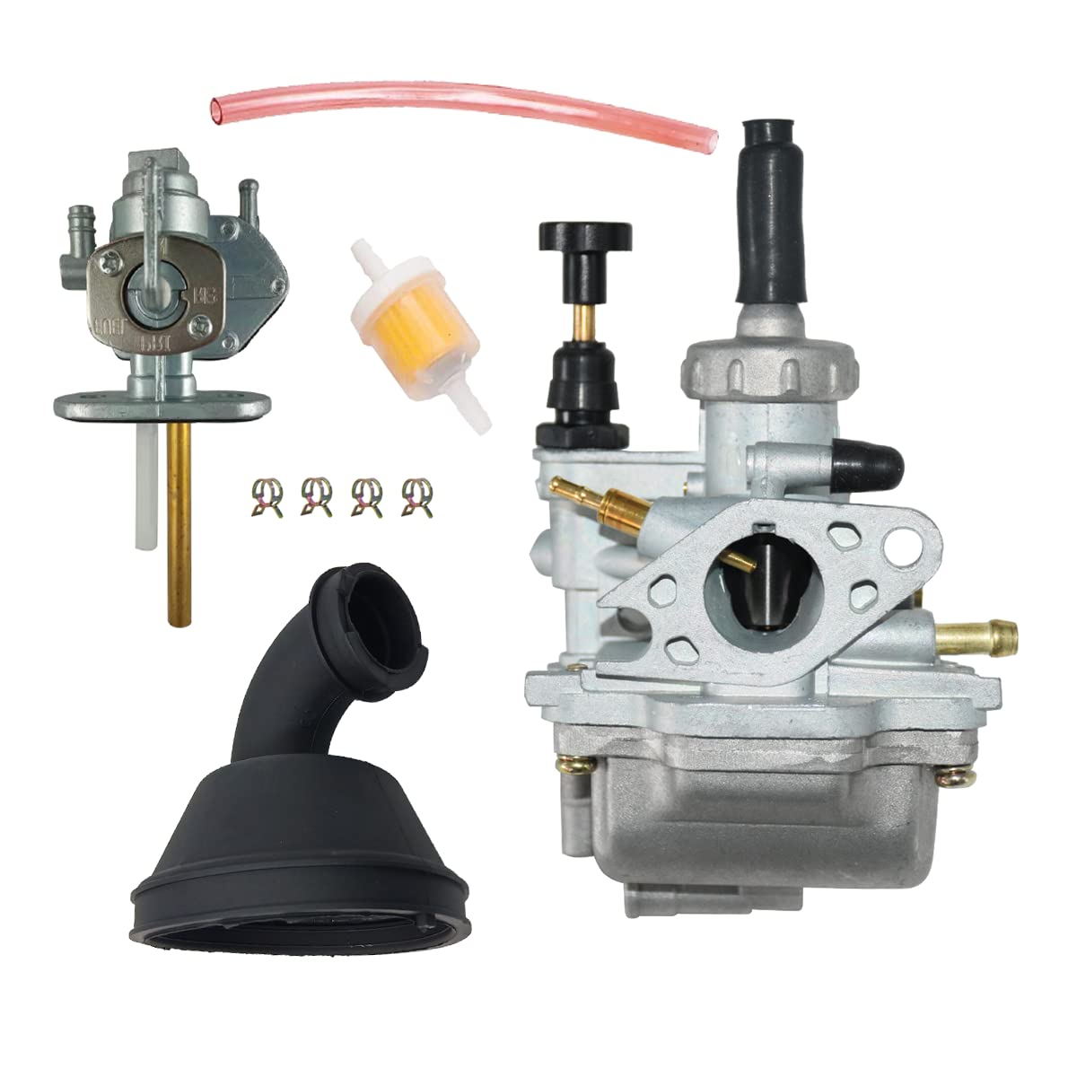 Rebuiman LT80 Vergaser mit Ansaugstutzen/Kraftstoffschalter-Ventil, Benzinhahn, passend für Suzuki LT 80 Quadsport ATV Vergaser 1987–2006, ersetzt #13200-40B00, 13200-40B10 Rebuiman LT80 Vergaser mit Ansaugstutzen/Kraftstoffschalter-Ventil, Benzinhahn, passend für Suzuki LT 80 Quadsport ATV Vergaser 1987–2006, ersetzt #13200-40B00, 13200-40B10 von Rebuiman