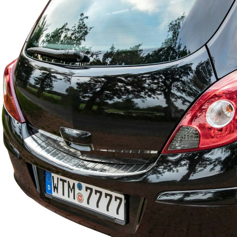 MIT ABKANTUNG LADEKANTENSCHUTZ Edelstahl für Opel Corsa D ab 2006-2014 von Recambo e.K.
