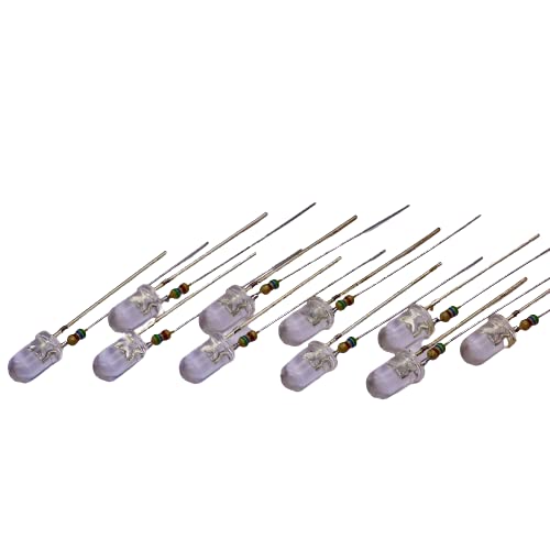 10 x 5 mm LED zum Einlöten für Knopf Tacho Cockpit Instrumenten Beleuchtung Umbau 12V kalt weiss von Recambo