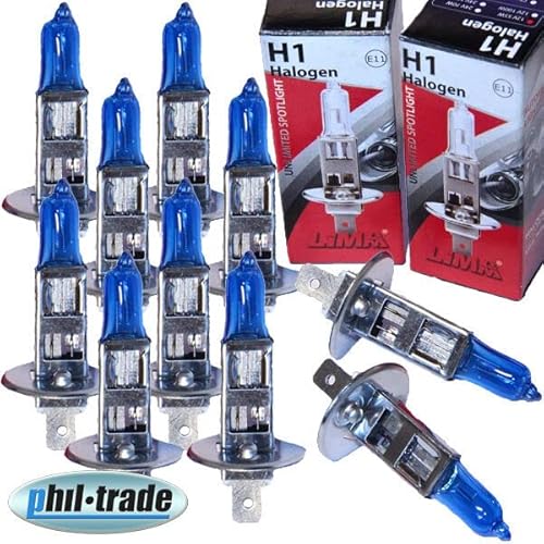 10x Halogen H1 Scheinwerferlampe Birne 70W 24V Abblendlicht Fernlicht Glühlampen | E - Prüfzeichen | Sockel P14,5s - Xenon Weiß 10x Halogen H1 Scheinwerferlampe Birne 70W 24V Abblendlicht Fernlicht Glühlampen | E - Prüfzeichen | Sockel P14,5s - Xenon Weiß von Recambo