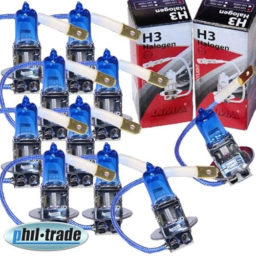 10x Halogen H3 Scheinwerferlampe Birne 70W 24V Abblendlicht Fernlicht Glühlampen | E - Prüfzeichen | Sockel PK22S - Xenon Weiß 10x Halogen H3 Scheinwerferlampe Birne 70W 24V Abblendlicht Fernlicht Glühlampen | E - Prüfzeichen | Sockel PK22S - Xenon Weiß von Recambo