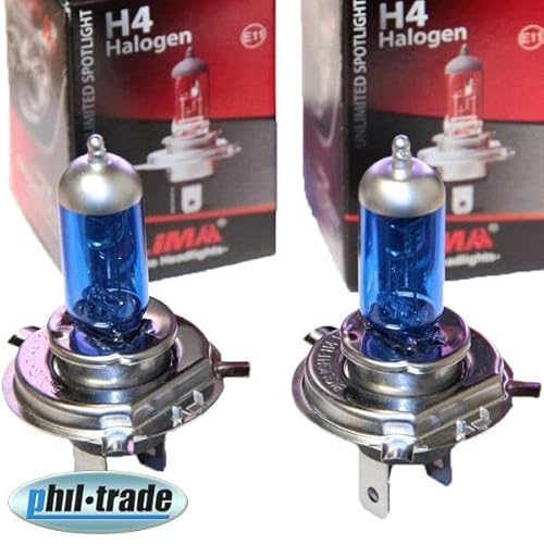 Recambo 2X Halogen H4 Scheinwerferlampe Birne 75W / 70W 24V Abblendlicht Fernlicht Glühlampen | E - Prüfzeichen | Sockel P43t - Xenon Weiß von Recambo