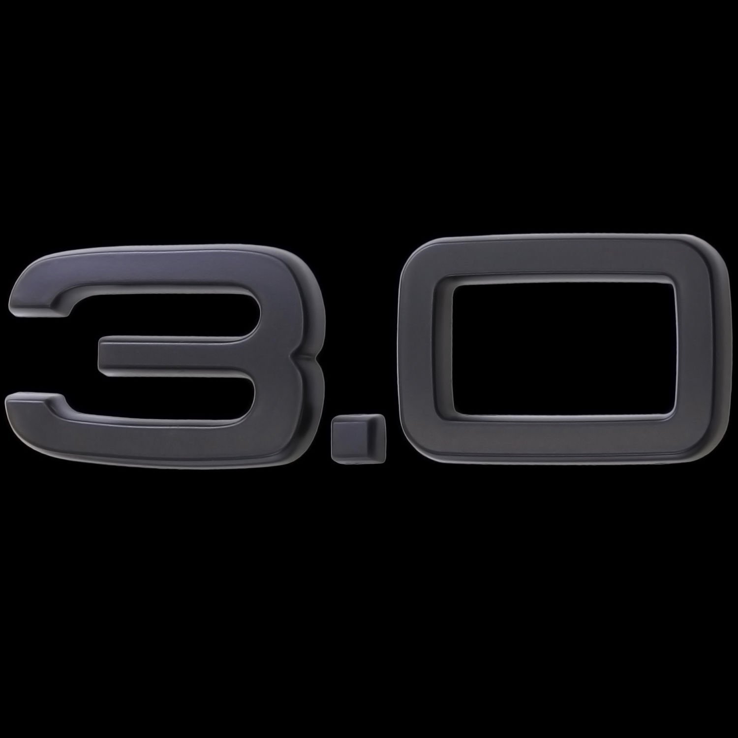 3D matt schwarz Emblem Aufkleber Logo 3.0 3,0 Liter Hubraum Tuning Sport L131 3D matt schwarz Emblem Aufkleber Logo 3.0 3,0 Liter Hubraum Tuning Sport L131 von Recambo