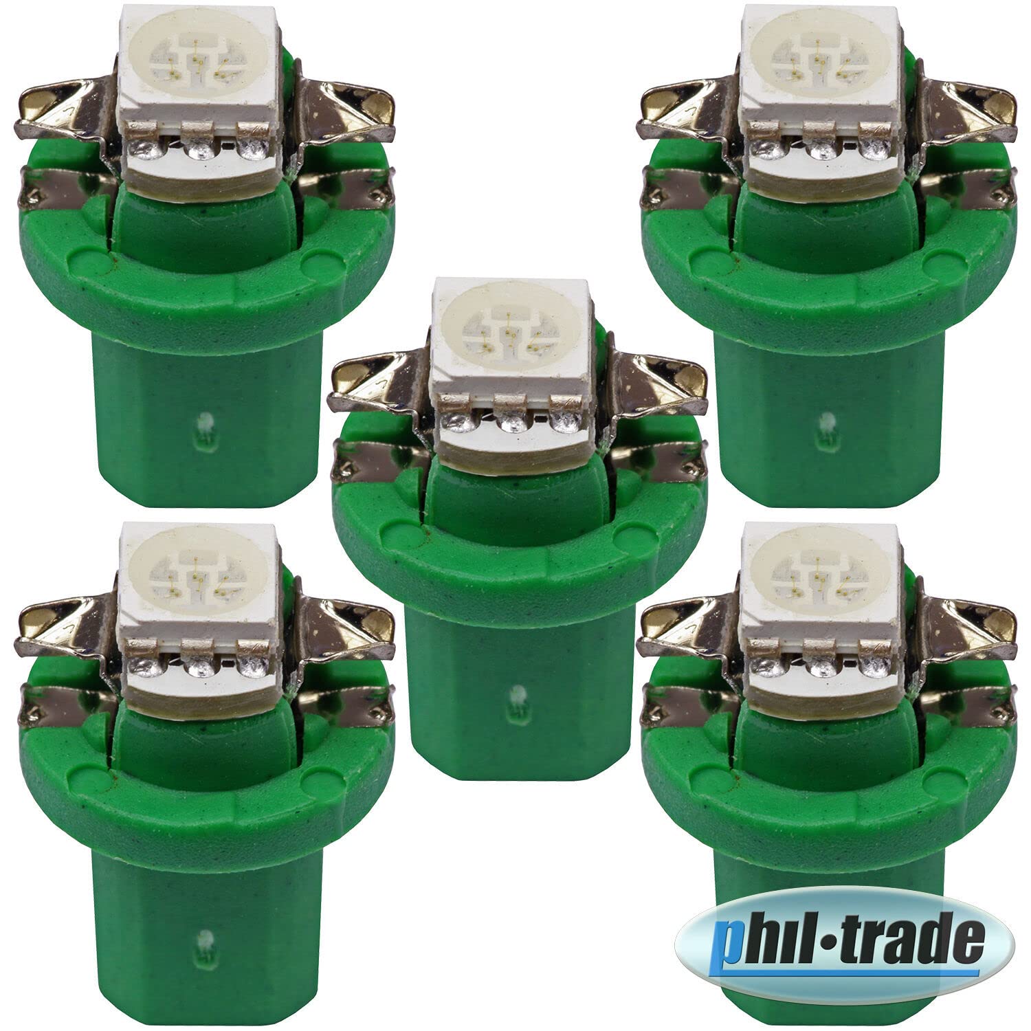 5 x B8.5d Tacho Beleuchtung LED 5050 SMD BAX10D high Power Grün Umbauset Innenraum Innenraumbeleuchtung Instrumentenbeleuchtung Cockpit 5 x B8.5d Tacho Beleuchtung LED 5050 SMD BAX10D high Power Grün Umbauset Innenraum Innenraumbeleuchtung Instrumentenbeleuchtung Cockpit von Recambo