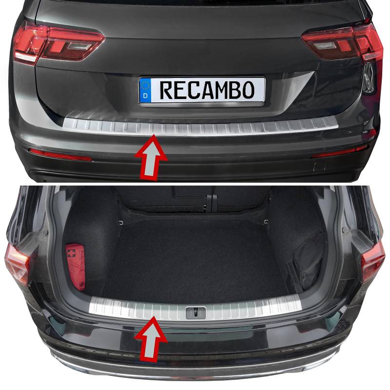 Ladekantenschutz Edelstahl MATT innen und außen kompatibel für VW Tiguan II | BJ ab 2016> | Premium Qualität von RECAMBO von Recambo