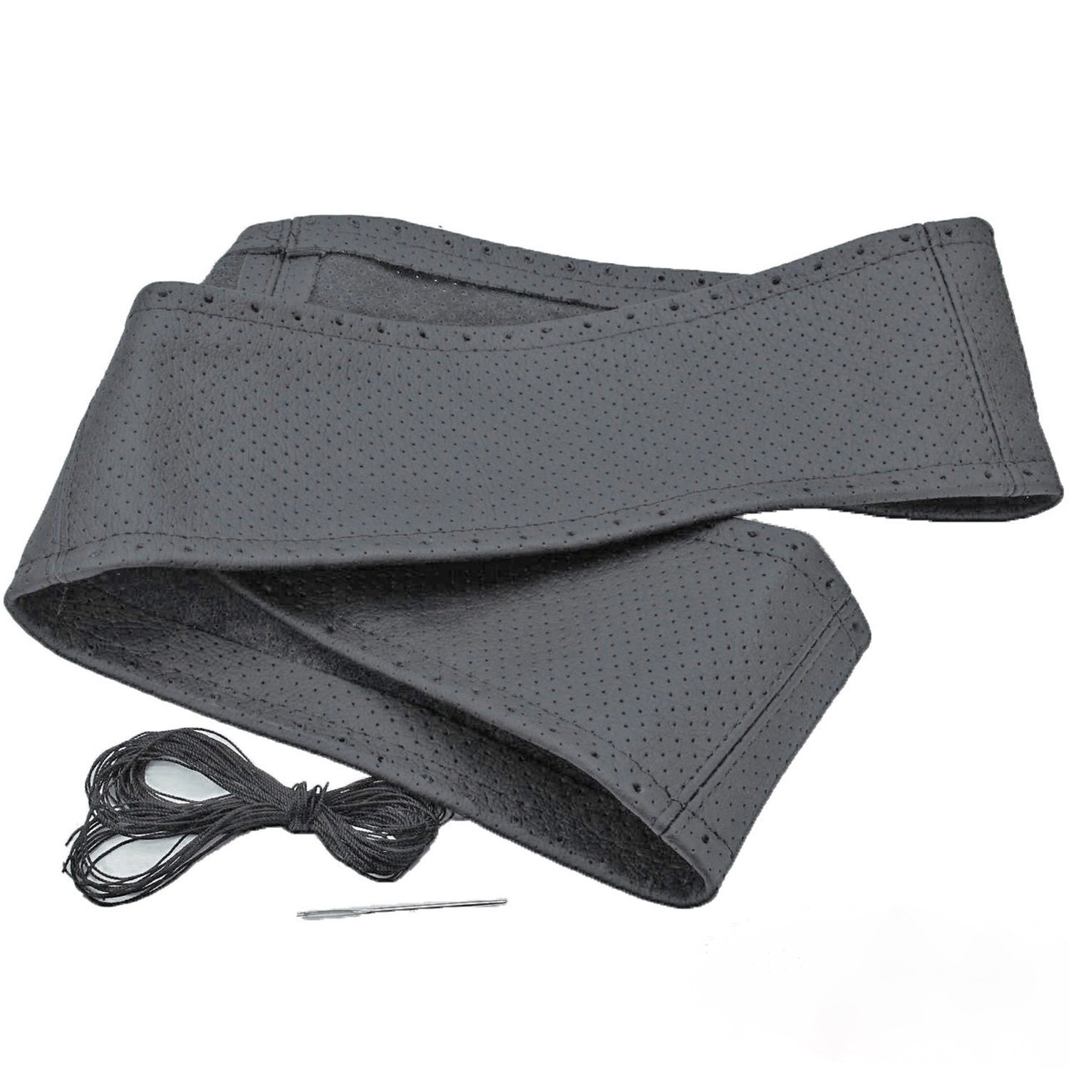 Lenkrad Bezug Schoner echt Leder perforiert dunkel grau zum Schnüren 37-39 cm Lenkrad Bezug Schoner echt Leder perforiert dunkel grau zum Schnüren 37-39 cm von Recambo
