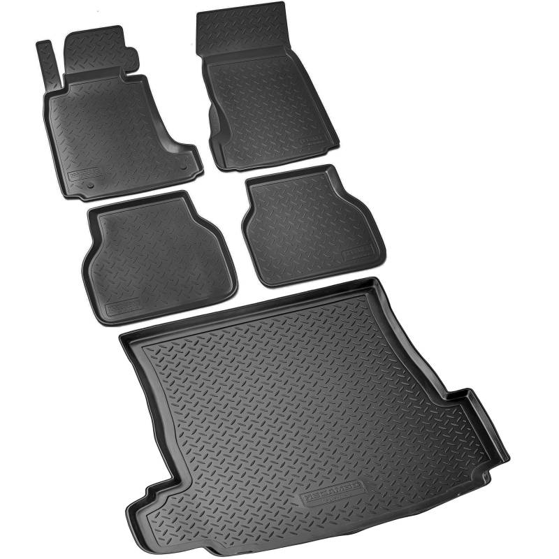 RECAMBO Gummimatten & Kofferraumwanne Set passend für BMW 5er E39 Limousine, 1995-2003 - 100% passgenaue Auto Fußmatten und Kofferraummatte aus hochwertigen rutschfesten TPE - Schwarz RECAMBO Gummimatten & Kofferraumwanne Set passend für BMW 5er E39 Limousine, 1995-2003 - 100% passgenaue Auto Fußmatten und Kofferraummatte aus hochwertigen rutschfesten TPE - Schwarz von Recambo