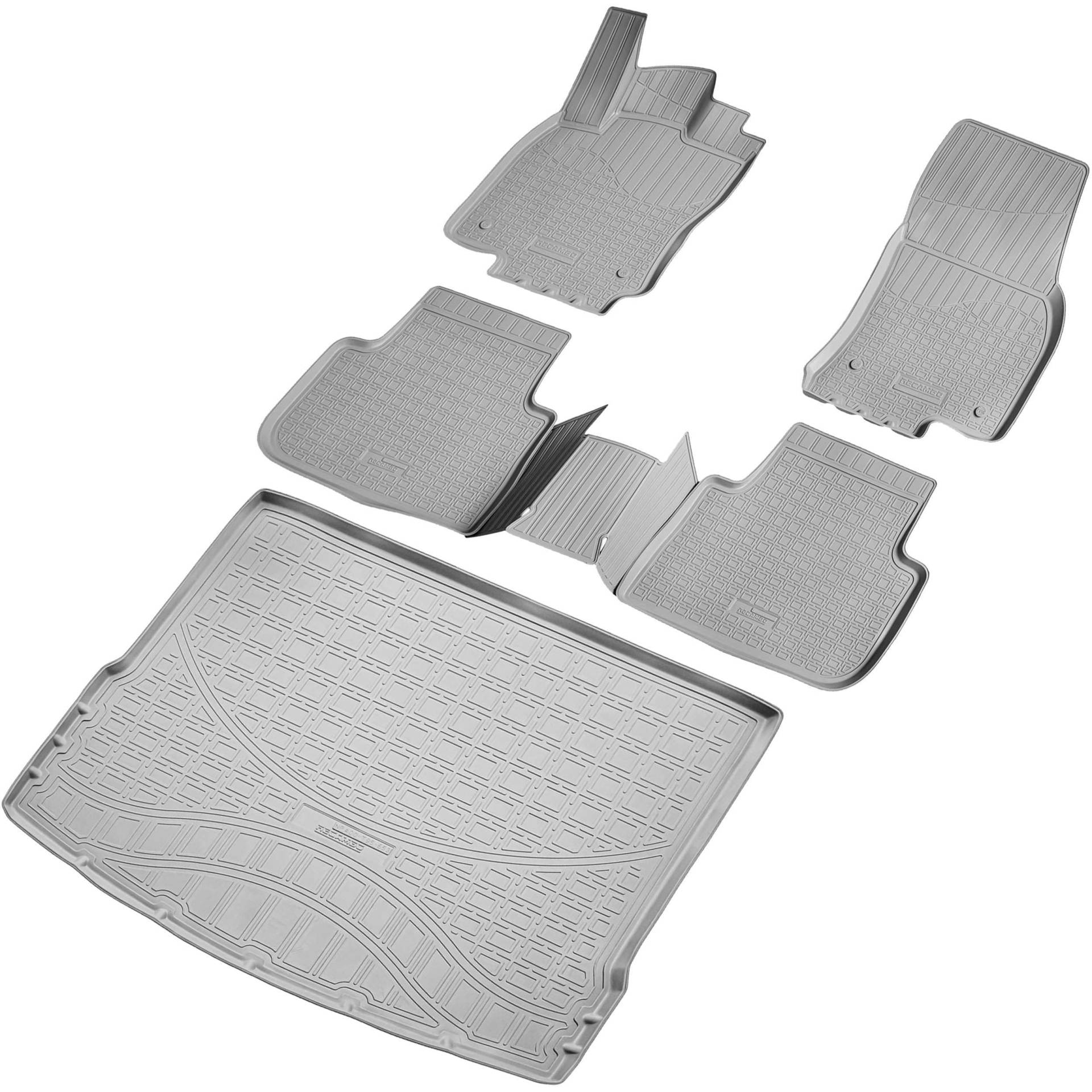 RECAMBO Gummimatten & Kofferraumwanne Set passend für VW Tiguan II ab 2016> | - 100% passgenaue Auto Fußmatten und Kofferraummatte aus hochwertigen rutschfesten TPE - Grau RECAMBO Gummimatten & Kofferraumwanne Set passend für VW Tiguan II ab 2016> | - 100% passgenaue Auto Fußmatten und Kofferraummatte aus hochwertigen rutschfesten TPE - Grau von Recambo