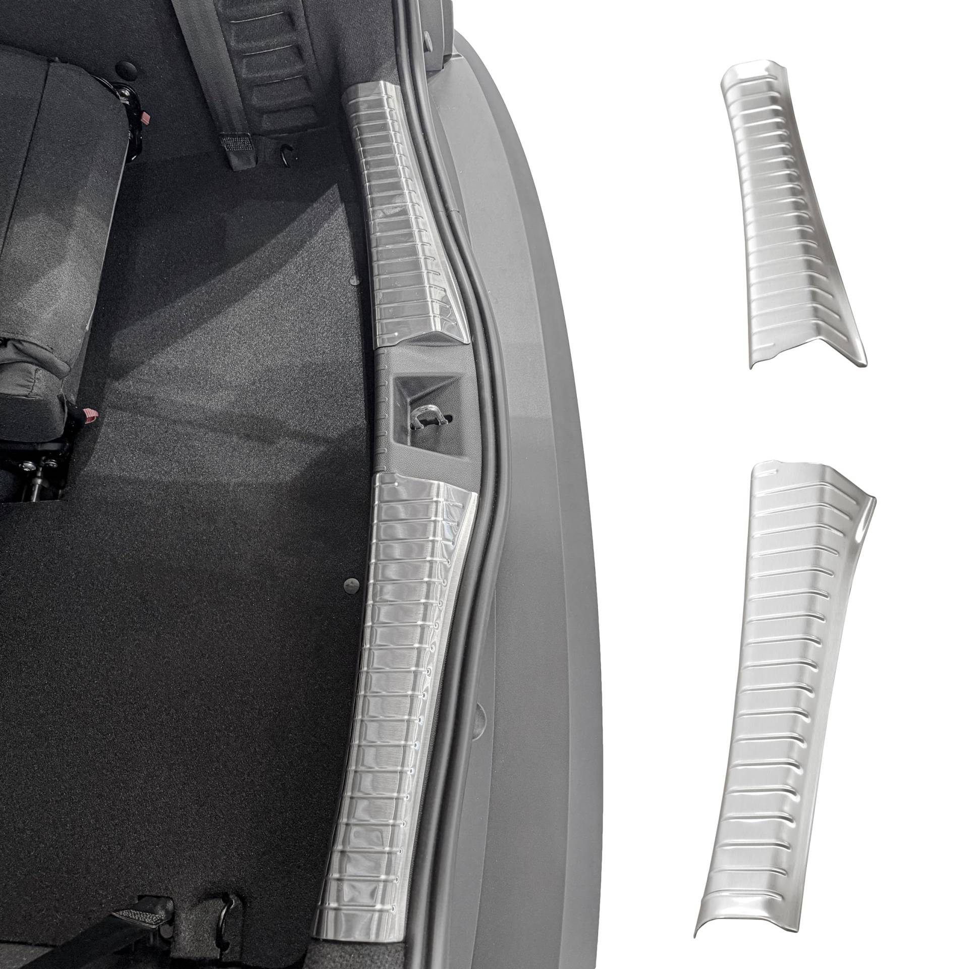RECAMBO Ladekantenschutz Edelstahl kompatibel für Dacia Jogger | BJ ab 2021 - matt gebürstet mit Textur - Styling und Schutz für die Stoßstange RECAMBO Ladekantenschutz Edelstahl kompatibel für Dacia Jogger | BJ ab 2021 - matt gebürstet mit Textur - Styling und Schutz für die Stoßstange von Recambo