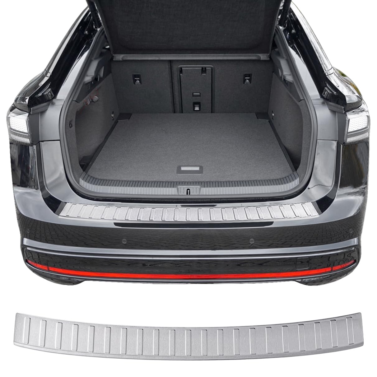 RECAMBO Ladekantenschutz Edelstahl kompatibel für VW ID.7 | BJ ab 2023 - matt gebürstet mit Textur - Styling und Schutz für die Stoßstange RECAMBO Ladekantenschutz Edelstahl kompatibel für VW ID.7 | BJ ab 2023 - matt gebürstet mit Textur - Styling und Schutz für die Stoßstange von Recambo