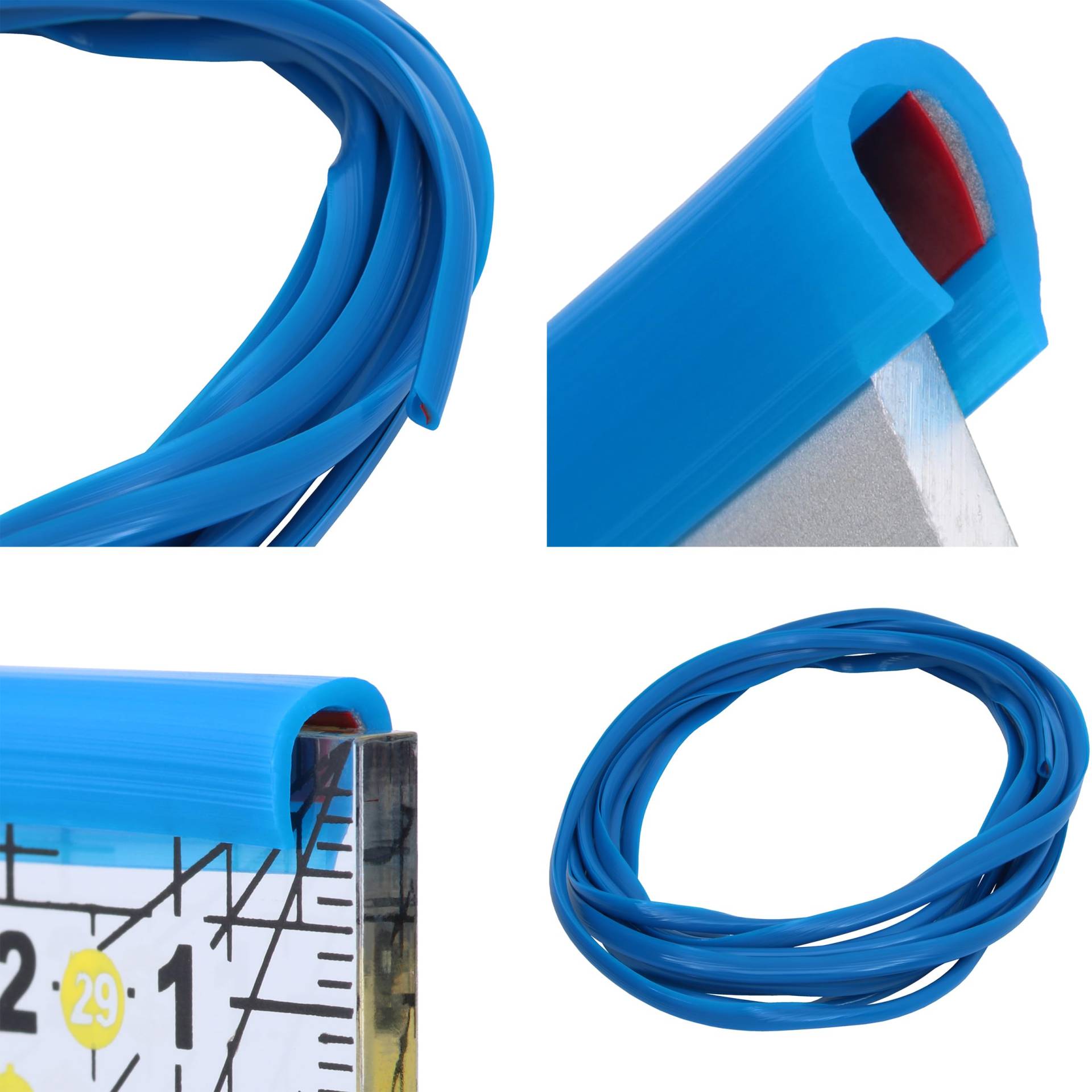 RECAMBO U-Form Gummi Kantenschutz für Autotüren - 5 Meter Auto Gummidichtung und Fensterdichtung, passend für die Mehrheit der Fahrzeuge - Blau von Recambo