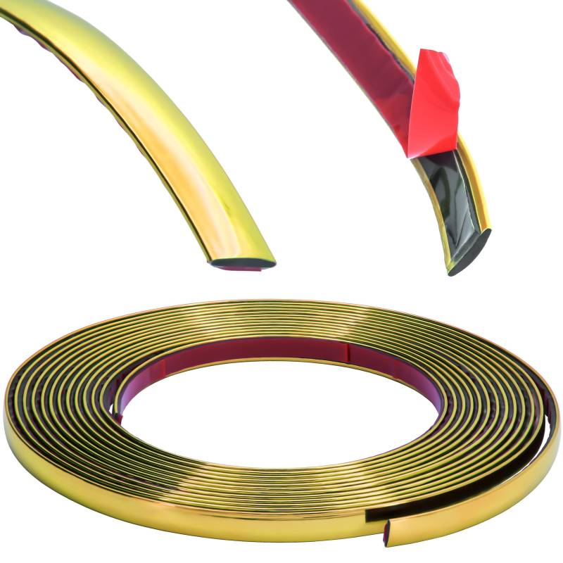 RECAMBO Zierleiste Gold - Vielseitig, Flexibel & Selbstklebend - 10mm x 5m von Recambo