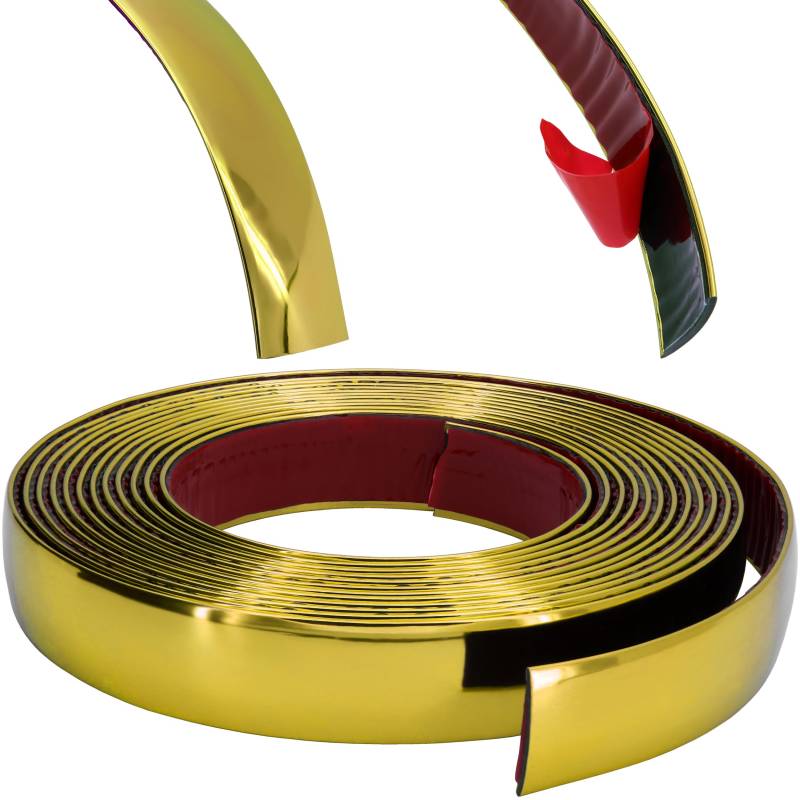 RECAMBO Zierleiste Gold - Vielseitig, Flexibel & Selbstklebend - 18mm x 5m von Recambo