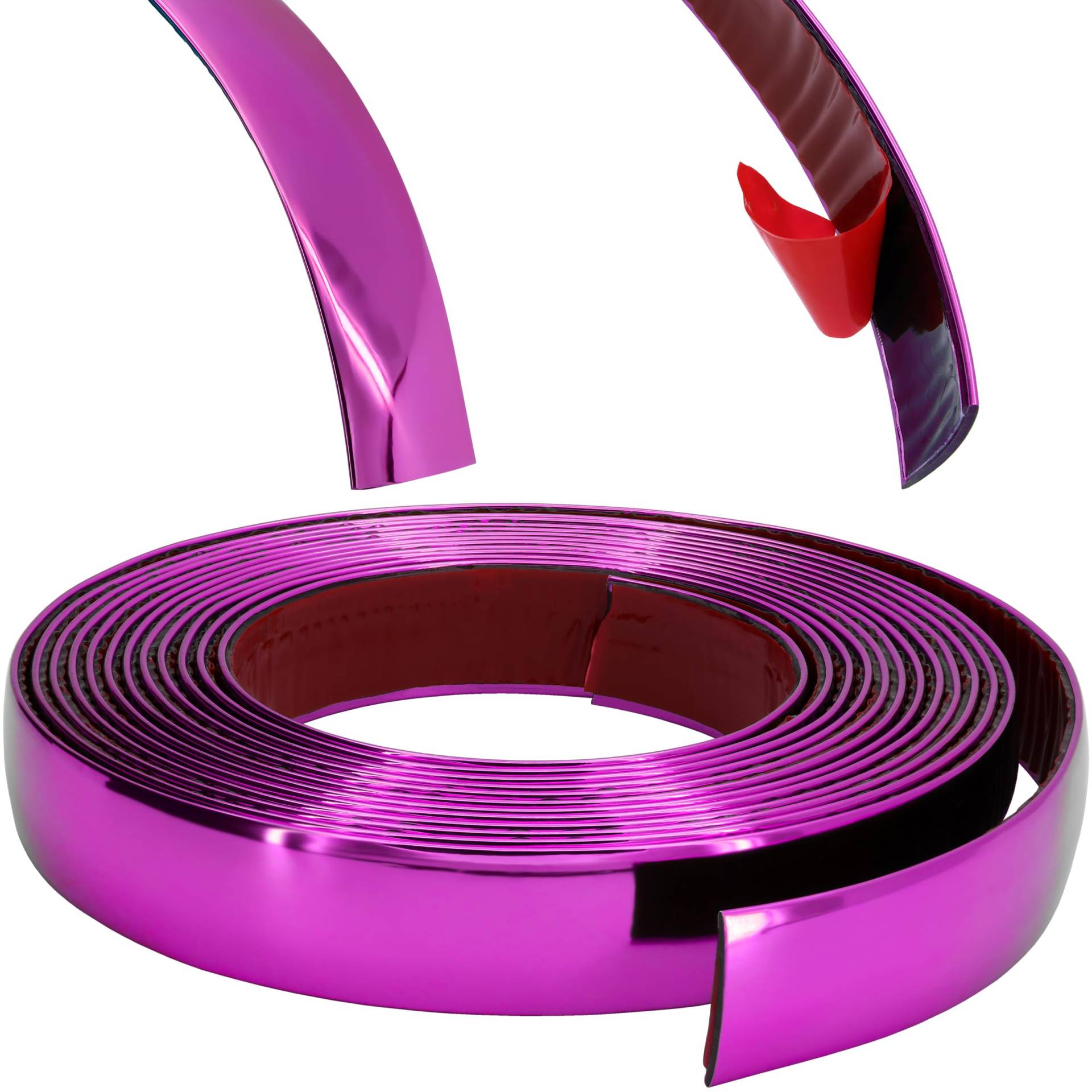 RECAMBO Zierleiste Pink metallic - Vielseitig, Flexibel & Selbstklebend - 25mm x 5m von Recambo