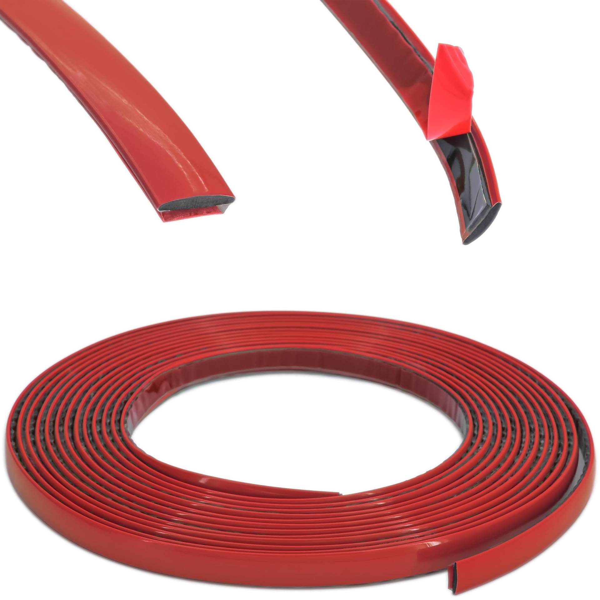 RECAMBO Zierleiste Rot - Vielseitig, Flexibel & Selbstklebend - 12mm x 5m von Recambo