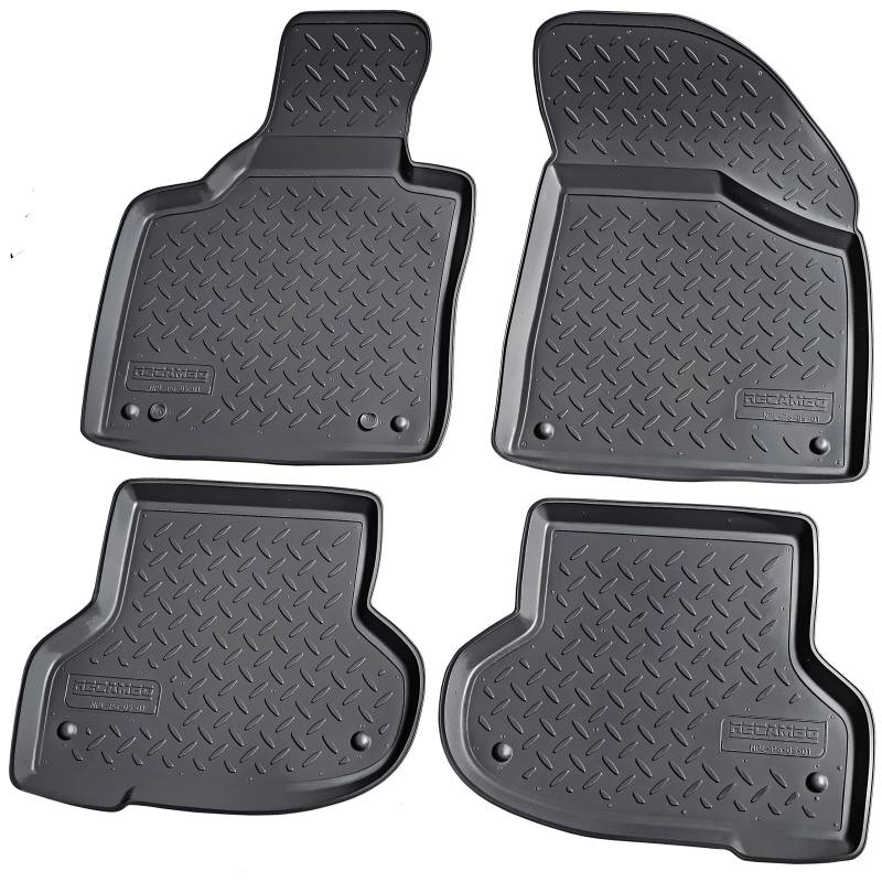 Recambo 3D Gummi Fußmatten kompatibel für Audi A3 8P Sportback Cabrio | 2003-2013 | Auto Gummimatten | Passgenau | mit Rand | schwarz von Recambo