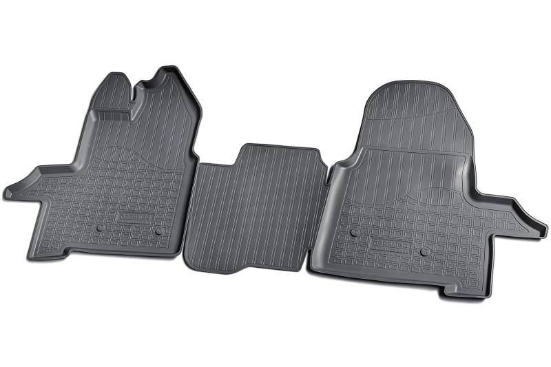 Recambo 3D Gummi Fußmatten kompatibel für Ford Transit | BJ ab 2014> | Auto Gummimatten | Passgenau | mit Rand | schwarz | vorne von Recambo