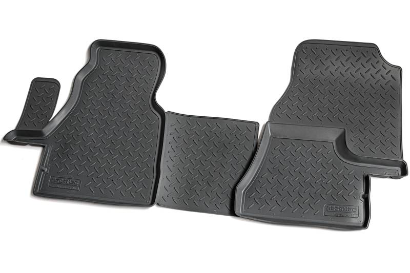 Recambo 3D Gummi Fußmatten kompatibel für Mercedes-Benz Sprinter W901 - W905 | 2000-2006 | Auto Gummimatten | Passgenau | mit Rand | schwarz von Recambo