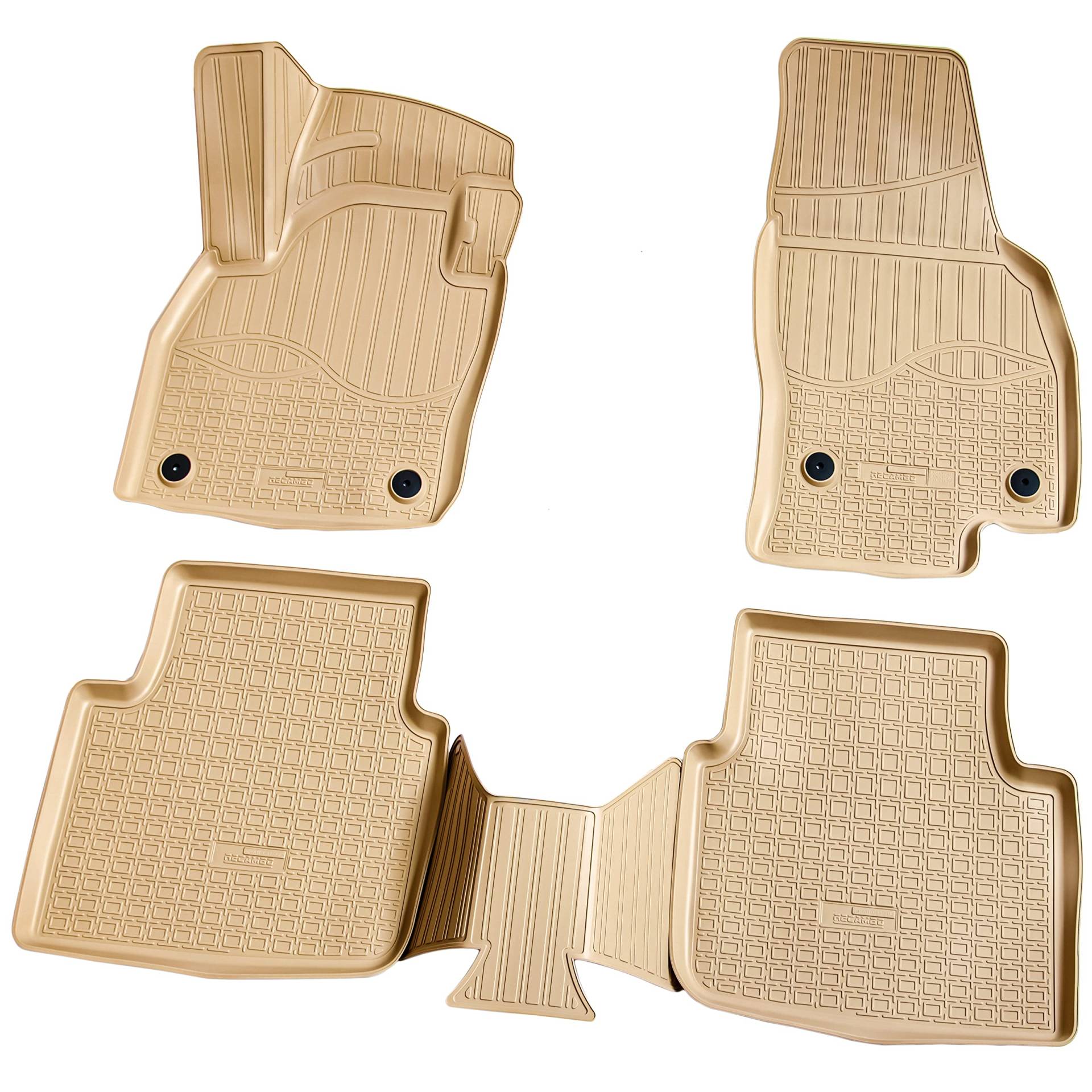 Recambo 3D Gummi Fußmatten kompatibel für Skoda Kamiq | Typ NW4 | Bj ab 2019> | Auto Gummimatten | Passgenau | mit Rand | beige von Recambo