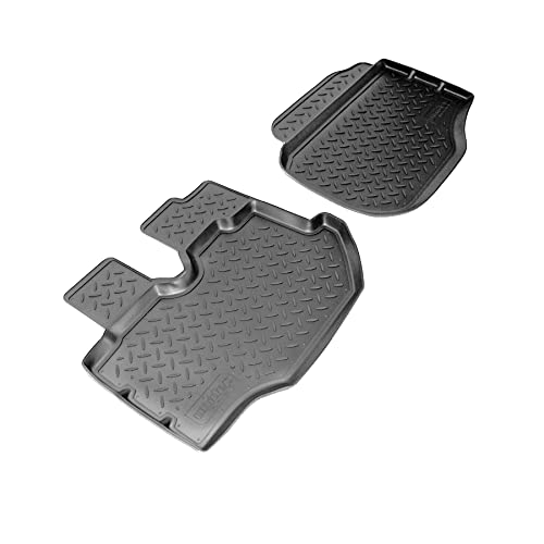 Recambo 3D Gummi Fußmatten kompatibel für Toyota HiAce | H200 | BJ ab 2004> | Auto Gummimatten | Passgenau | mit Rand | schwarz von Recambo