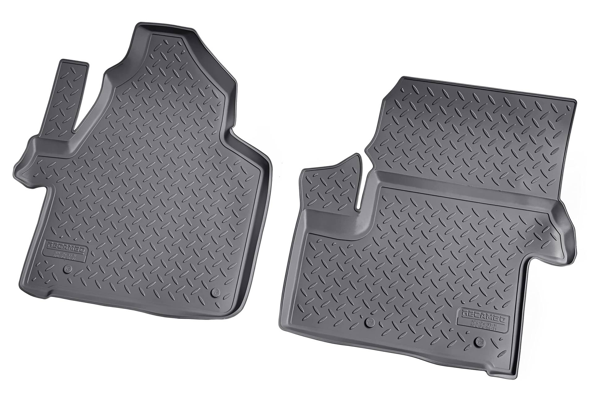 Recambo 3D Gummi Fußmatten kompatibel für VW Crafter | BJ 2006-2016 | Auto Gummimatten | Passgenau | mit Rand | schwarz von Recambo