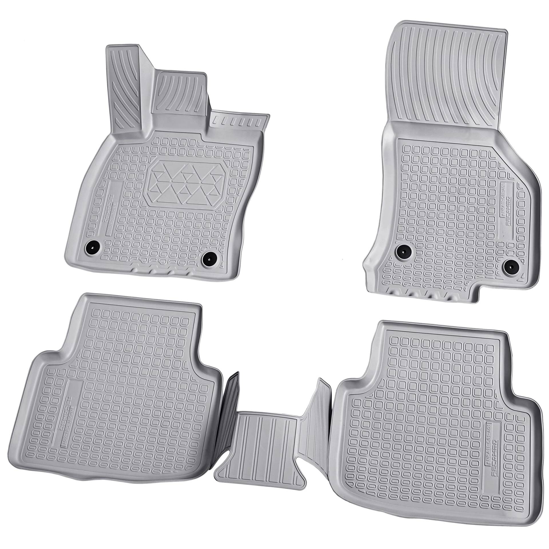 Recambo 3D Gummi Fußmatten kompatibel für VW Golf Sportsvan | BJ ab 2014> | Auto Gummimatten | Passgenau | mit Rand | grau von Recambo