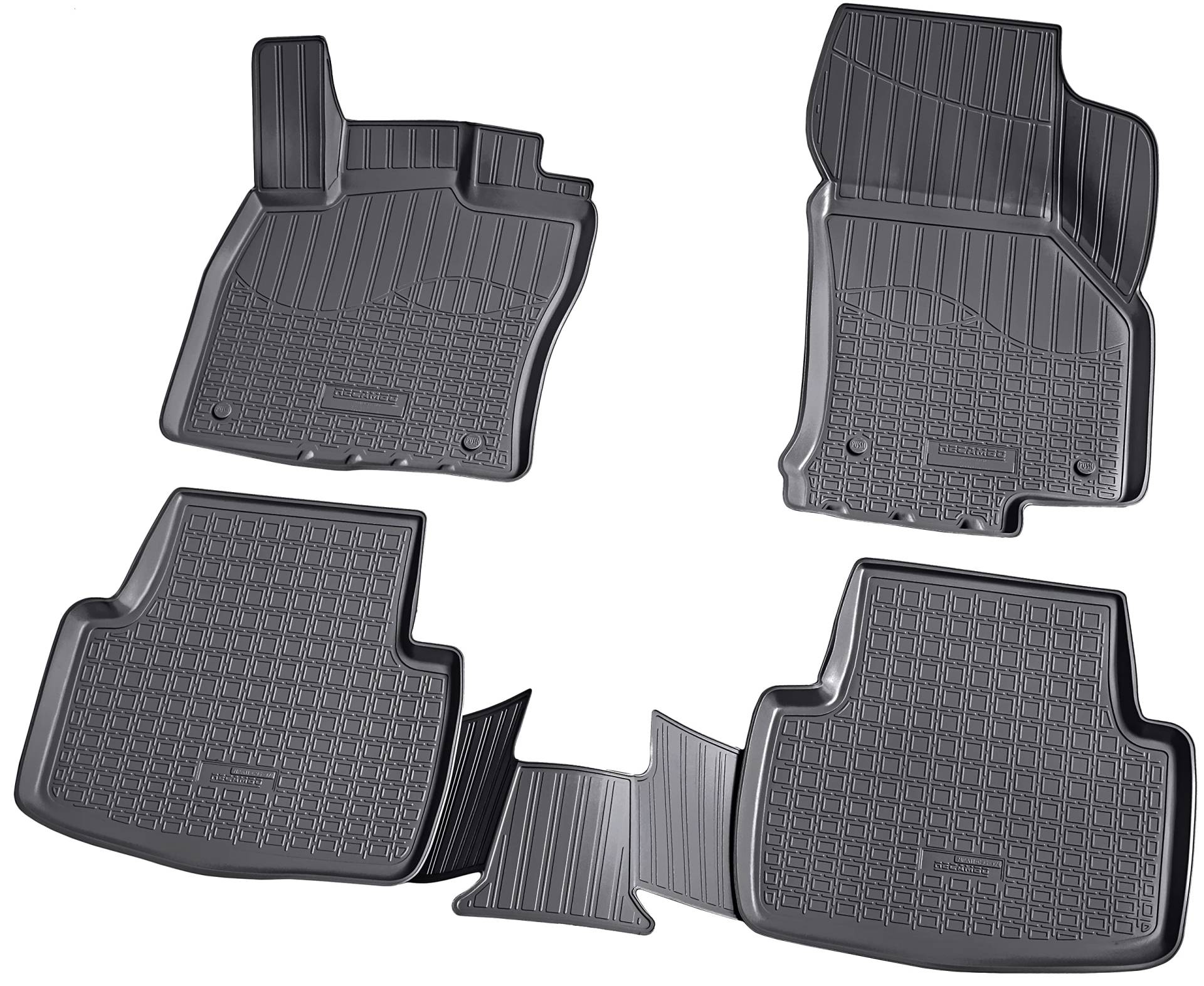 Recambo 3D Gummi Fußmatten kompatibel für VW Passat | 3G B8 | BJ ab 2014> | Auto Gummimatten | Passgenau | mit Rand | schwarz von Recambo