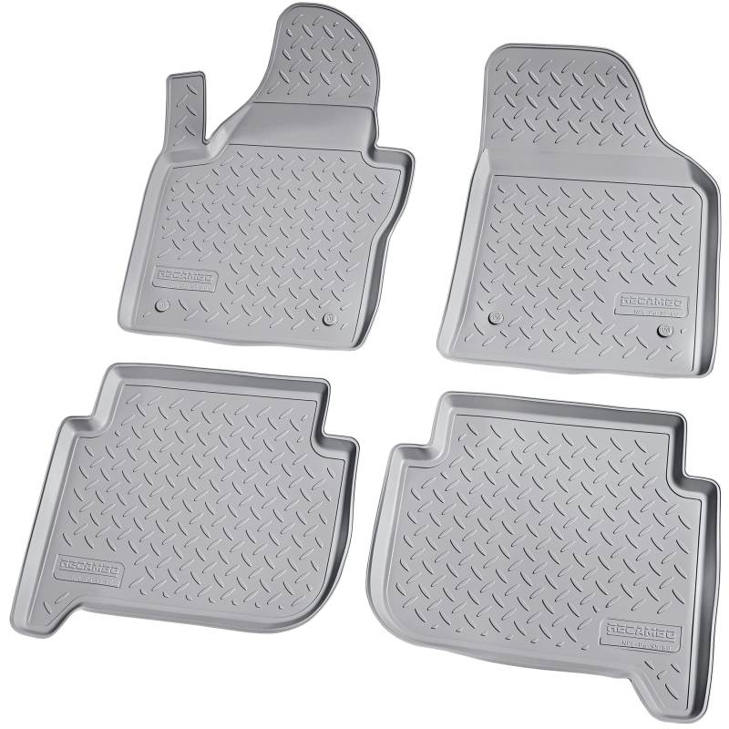 Recambo 3D Gummi Fußmatten kompatibel für VW Touran | 1T | BJ 2003-2015 | Auto Gummimatten | Passgenau | mit Rand | grau von Recambo