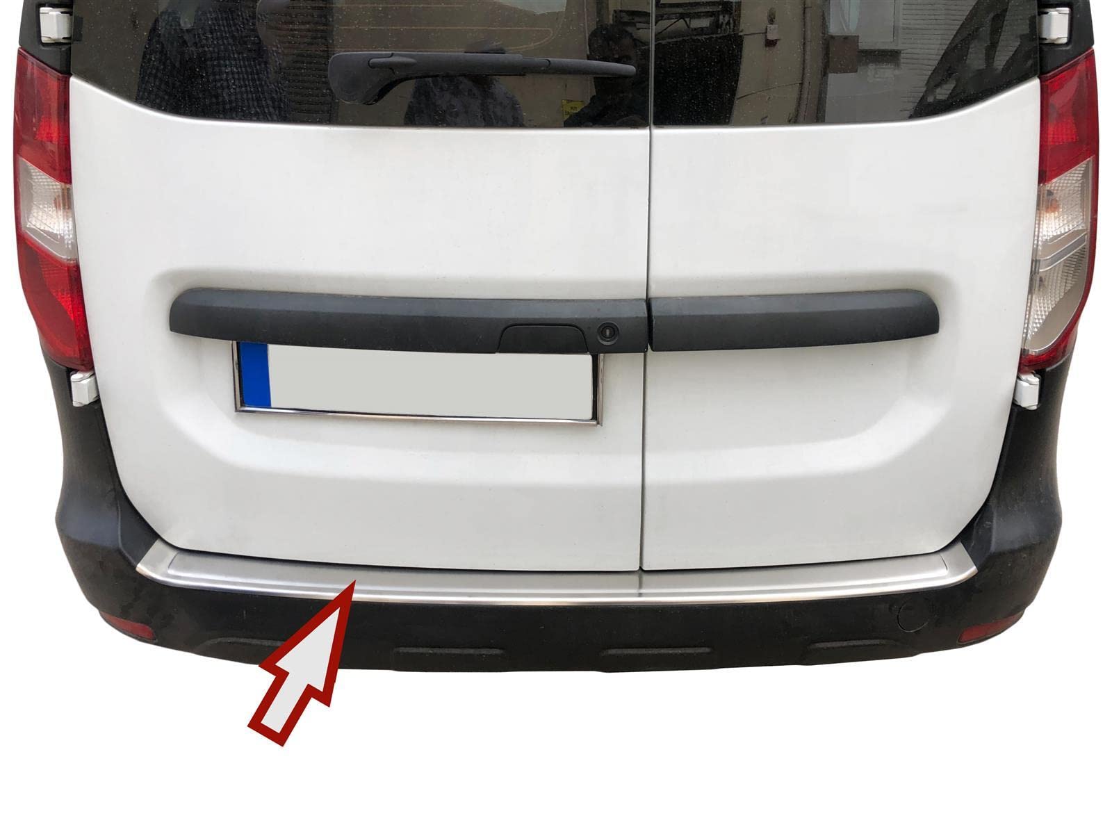 Ladekantenschutz Edelstahl MATT kompatibel für Dacia DOKKER ab 2012 | mit Abkantung | premium Qualität von RECAMBO von Recambo