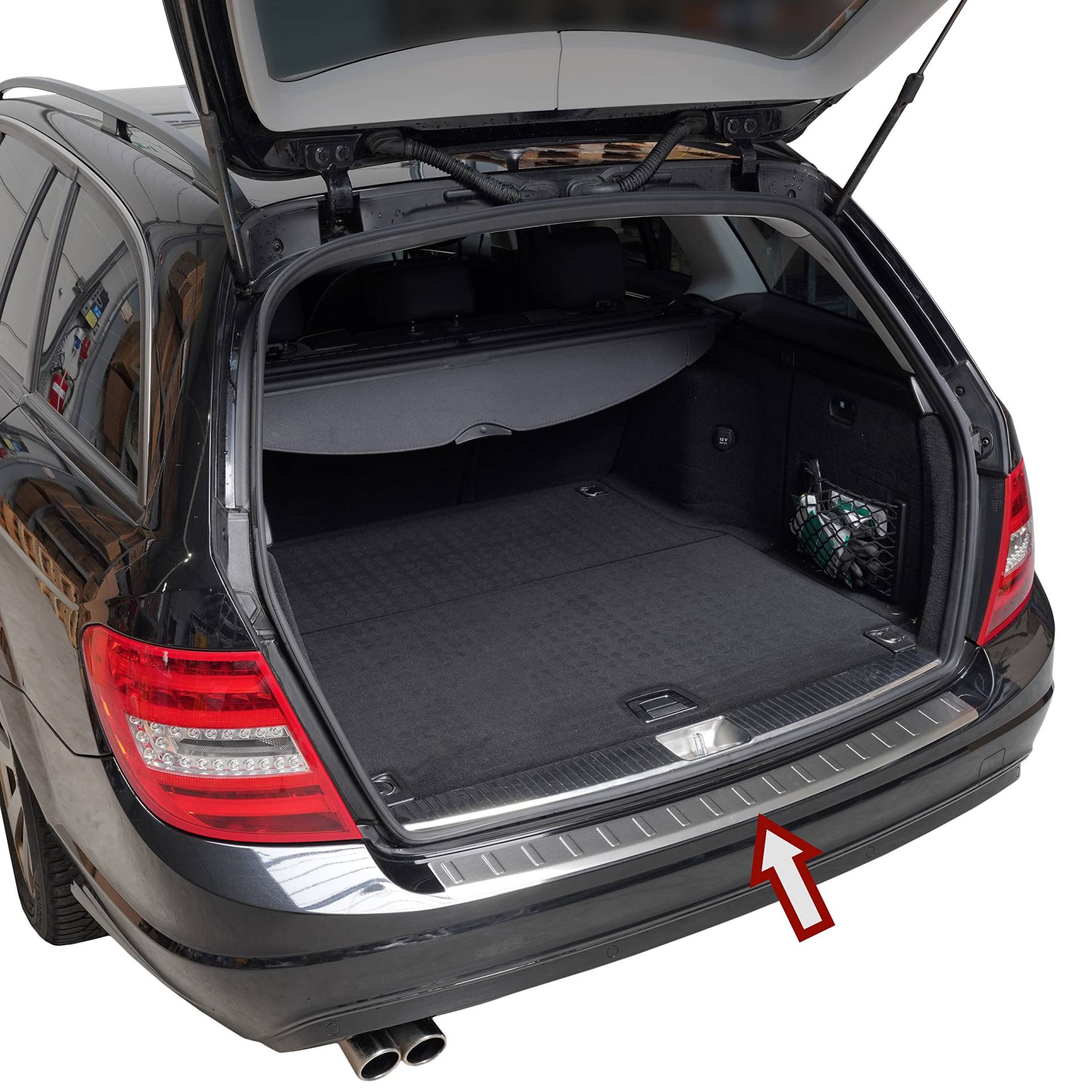 Ladekantenschutz Edelstahl Chrom kompatibel für Mercedes C-KLASSE, S204 T-Modell |2007-2015 | Premium Qualität von RECAMBO von Recambo