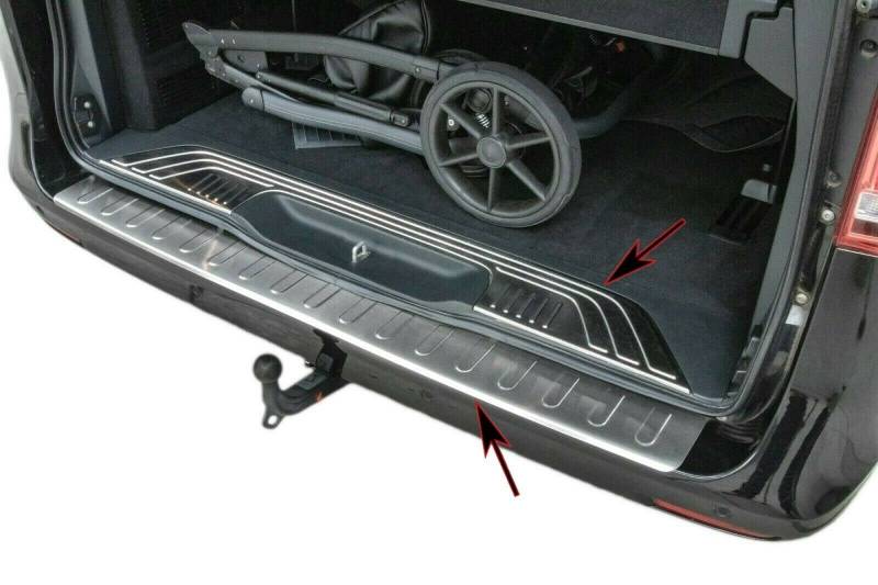 Ladekantenschutz Edelstahl MATT kompatibel für MERCEDES VITO V-KLASSE W447 INNEN AUSSEN | premium Qualität von RECAMBO von Recambo