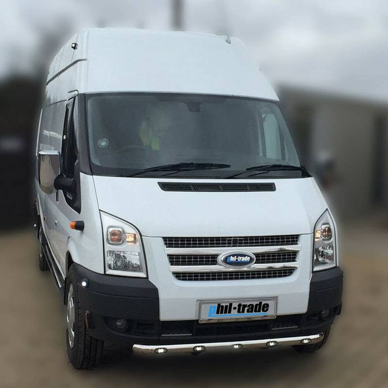 Recambo EDELSTAHL GRILL-LEISTEN CHROM passend für FORD TRANSIT 6 | BJ 2006-2013 | 2-TLG, MASSIV von Recambo