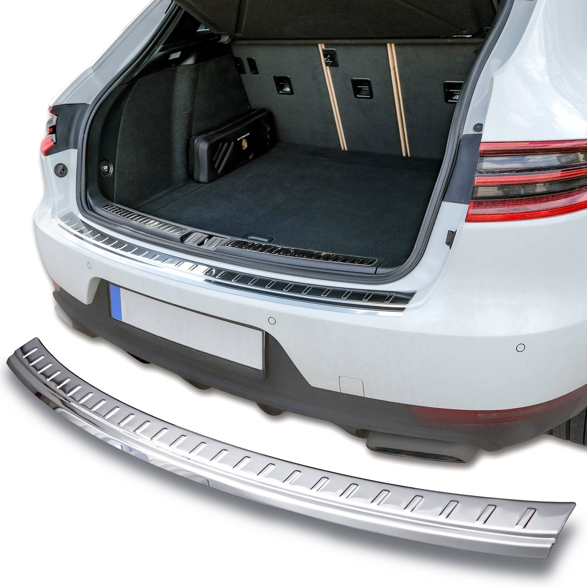 Ladekantenschutz Edelstahl Chrom kompatibel für Porsche MACAN | ab 2014 | mit Abkantung | Premium Qualität von RECAMBO von Recambo
