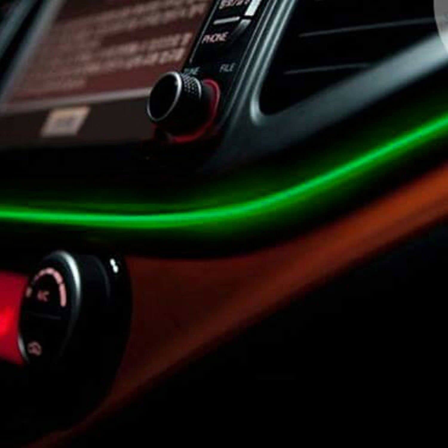 Recambo El Wire Draht Neon Leuchtschnur 12V Ambiente Beleuchtung Lichtband für Auto Party 5m Grün von Recambo