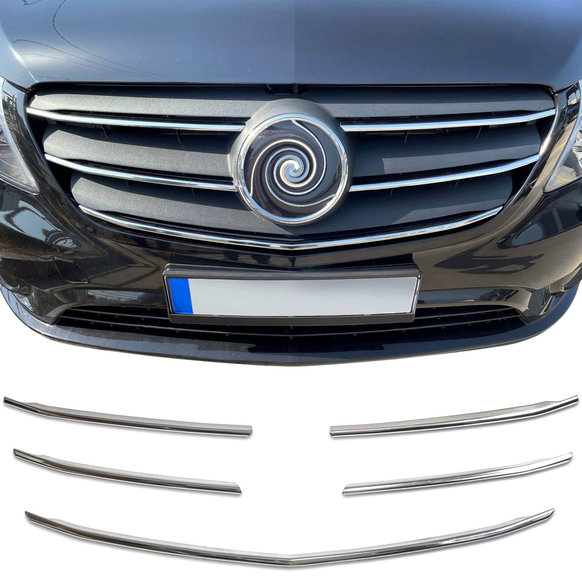 Recambo KÜHLERGRILL LEISTEN EDELSTAHL V2A CHROM kompatibel für MERCEDES VITO W447 | MOPF ab BJ 2020> Recambo KÜHLERGRILL LEISTEN EDELSTAHL V2A CHROM kompatibel für MERCEDES VITO W447 | MOPF ab BJ 2020> von Recambo