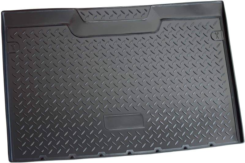 Recambo Kofferraumwanne passend für Renault Kangoo II, 5-Sitzer | ab 2008- | passgenau mit Rand aus Schwarz, flexiblem Kunststoff und Gummi von Recambo
