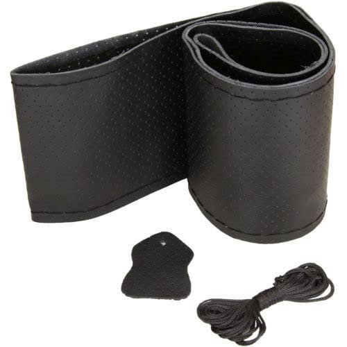 Recambo Sport Lenkrad Bezug schwarz Leder perforiert 33-35 cm zum Schnüren Schoner von Recambo