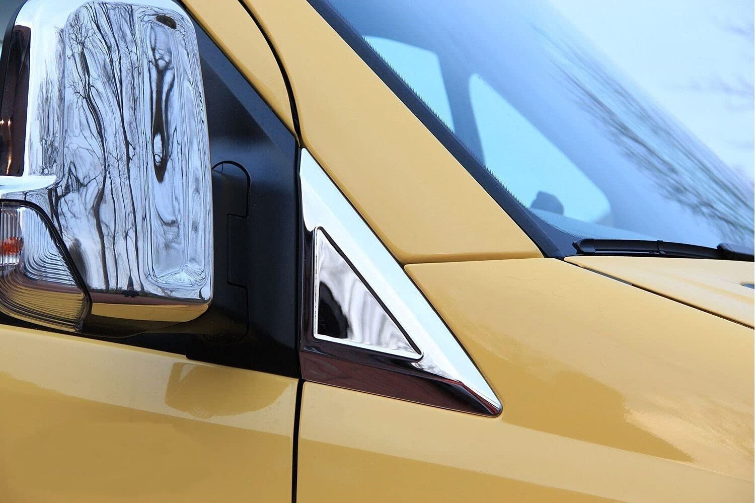 Recambo passend für Mercedes Sprinter W906 VW Crafter Chrom Spiegel Dreiecke Blenden EDELSTAHL von Recambo