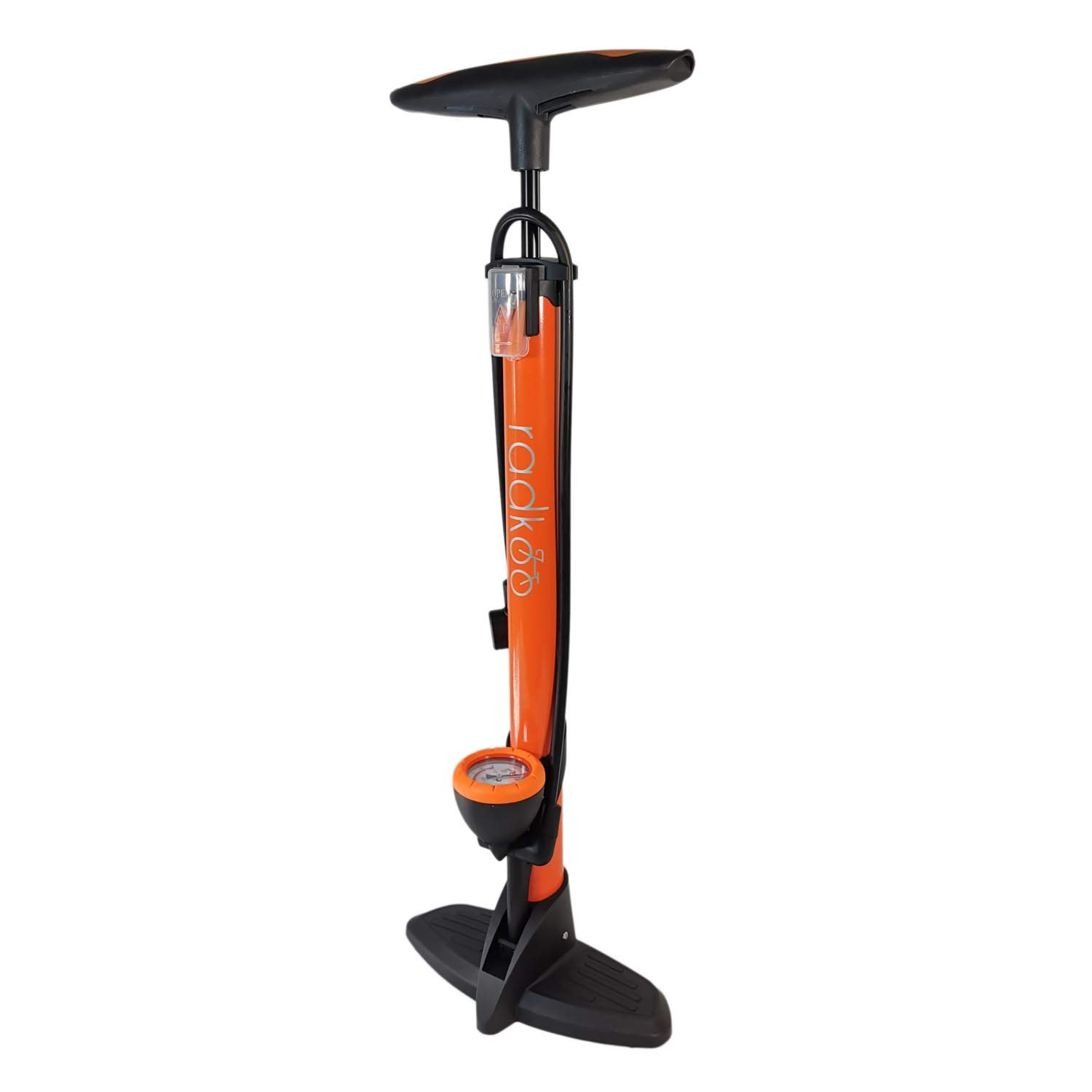 Fahrradpumpe Standpumpe - orange - Luftpumpe Fahrrad - Fußpumpe mit Manometer - Metall Fahrradpumpe - 11 bar - Standpumpe - Auto- Dunlop Sclaverantventil - Radkoo Fahrradpumpe Standpumpe - orange - Luftpumpe Fahrrad - Fußpumpe mit Manometer - Metall Fahrradpumpe - 11 bar - Standpumpe - Auto- Dunlop Sclaverantventil - Radkoo von Red Loon