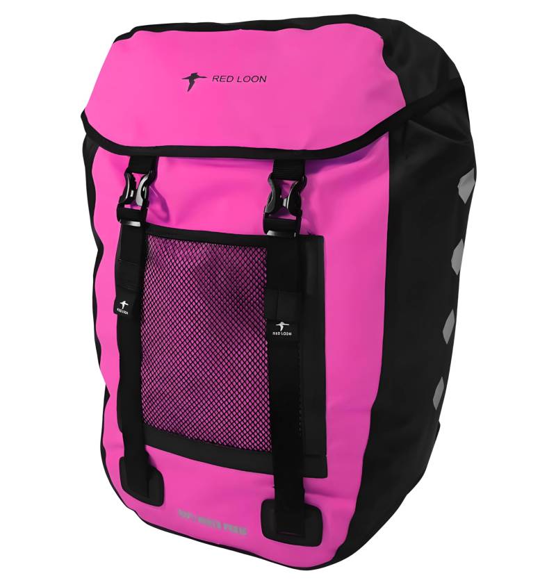 Red Loon Fahrradtasche eBike Hinten - Bike Packing - Radtasche für Gepäckträger Wasserdicht - Hinterradtasche - Gepäckbox LKW-Plane Pro Plus Pink von Red Loon