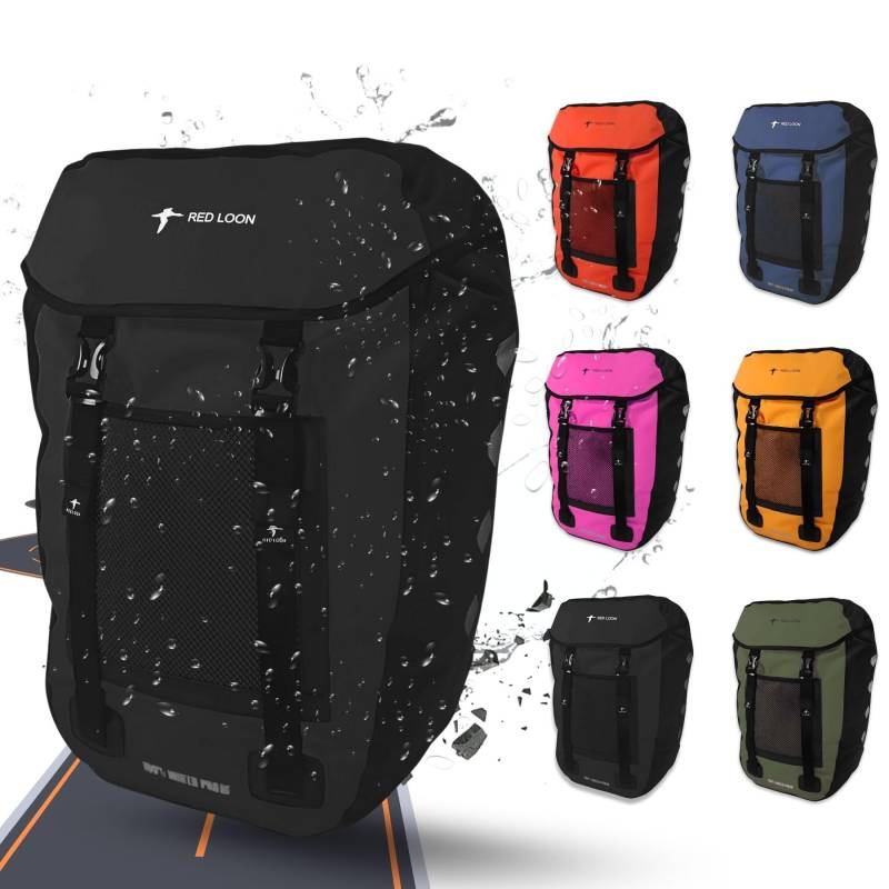Red Loon Fahrradtasche eBike Hinten - Bike Packing - Radtasche für Gepäckträger Wasserdicht - Hinterradtasche - Gepäckbox LKW-Plane Pro Plus Schwarz von Red Loon