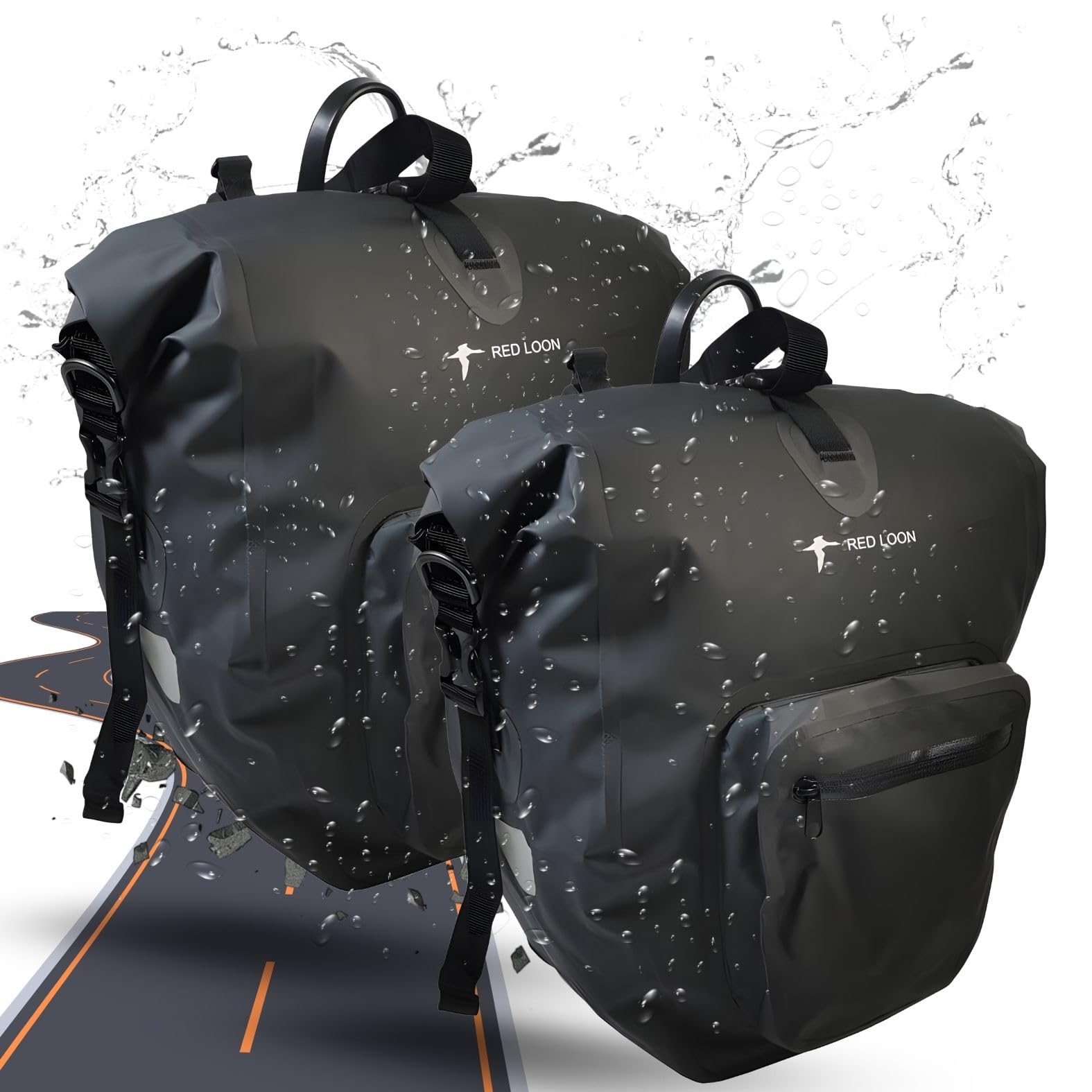 Red Loon Fahrradtaschen eBike Schwarz im 2er Set – Gepäckträgertaschen aus wasserdichtem 500D PVC - Fahrrad Taschen mit Reflektoren – Fahrradtasche geeignet fürs Einkaufen, Radtouren & Arbeit Red Loon Fahrradtaschen eBike Schwarz im 2er Set – Gepäckträgertaschen aus wasserdichtem 500D PVC - Fahrrad Taschen mit Reflektoren – Fahrradtasche geeignet fürs Einkaufen, Radtouren & Arbeit von Red Loon