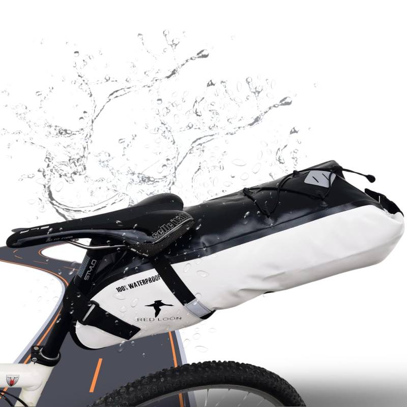 Red Loon Fahrrad Satteltasche Fahrradsitz Tasche Backloader Bike Packing - 15Ltr - wasserdicht reißfest - Rollverschluß - Fahrradtasche Packtasche Radtasche aus LKW Plane von Red Loon