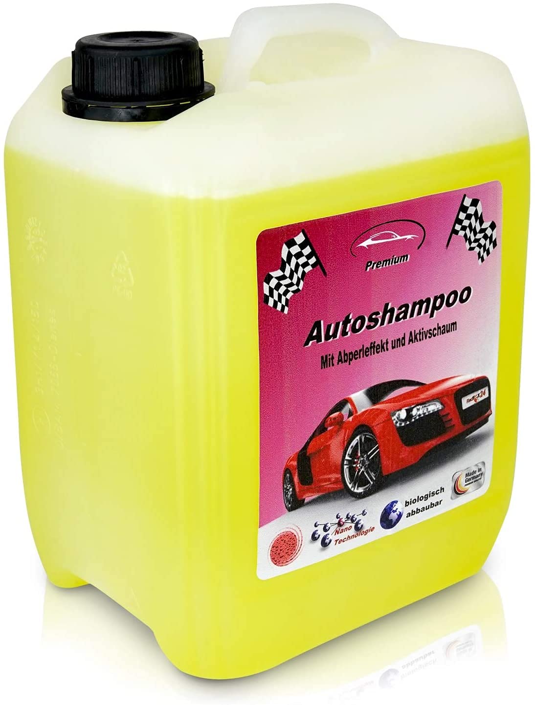 RedFOX24 Premium Autoshampoo Konzentrat - Schaumreiniger - Verdeck Reiniger - car Shampoo - in einem 10 Liter Kanister erhältlich - Made in Germany von RedFOX24 Premium